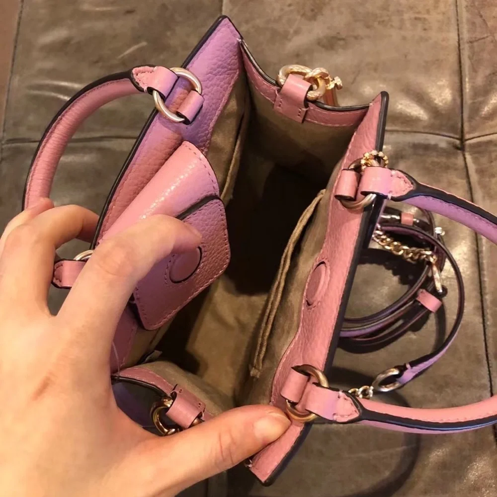 Coach Pink & White Floral Mini Crossbody Bag